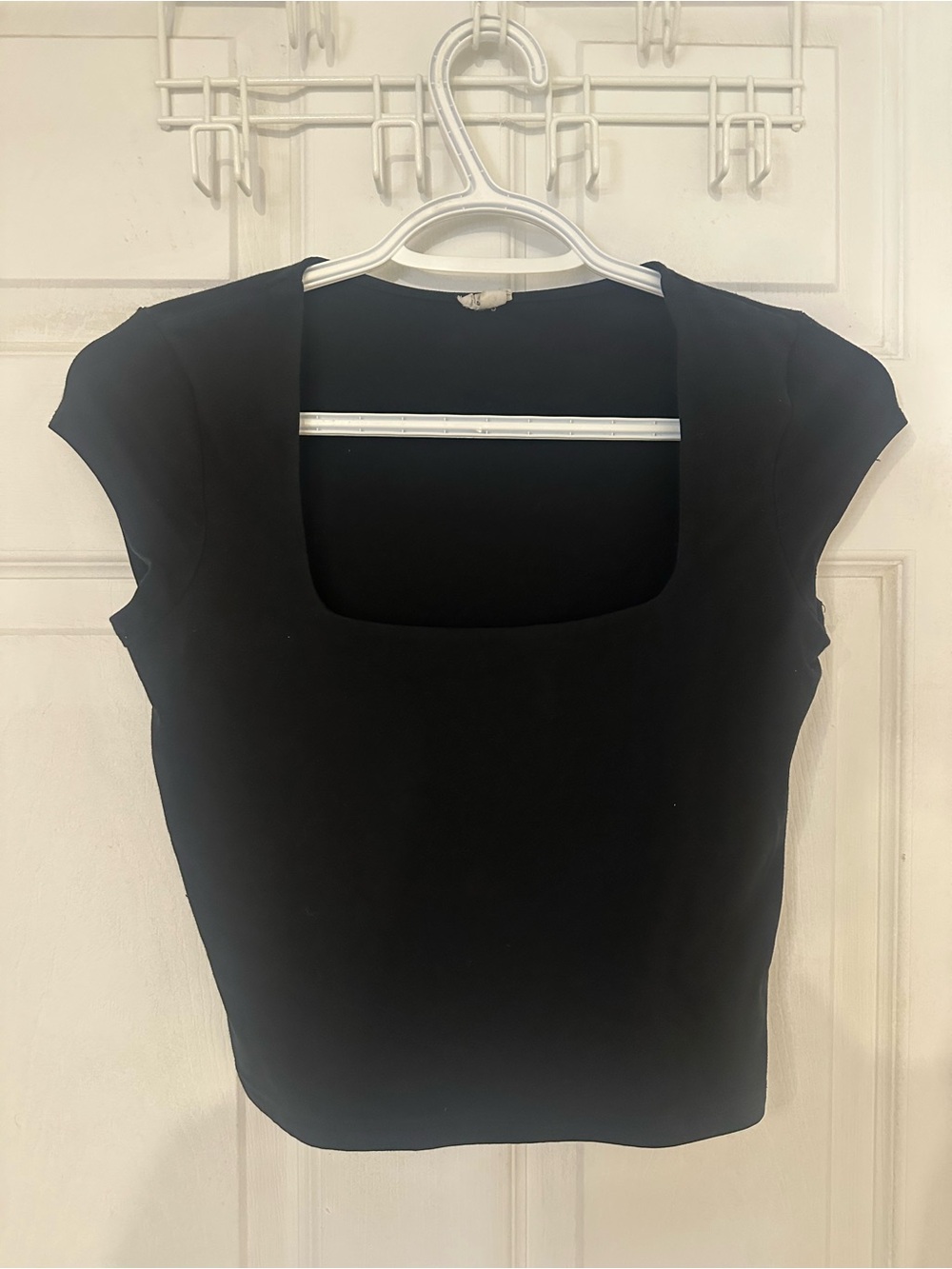 GARAGE Women's Black Square Neck Top